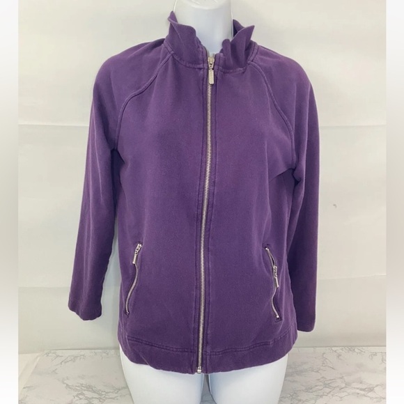 croft & barrow Jackets & Blazers - Croft & Barrow Women's Jacket Small Purple Zip Up Pockets Cotton Activew…